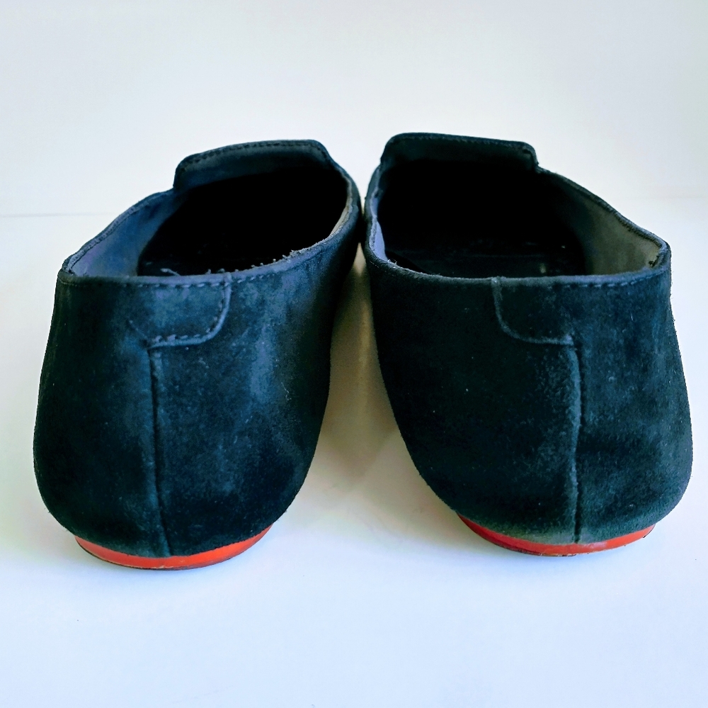 YSL Yves Saint Laurent Black Suede Shoes.(Size 37) Made in Italy. Gold-tone Logo - Picture 10 of 14